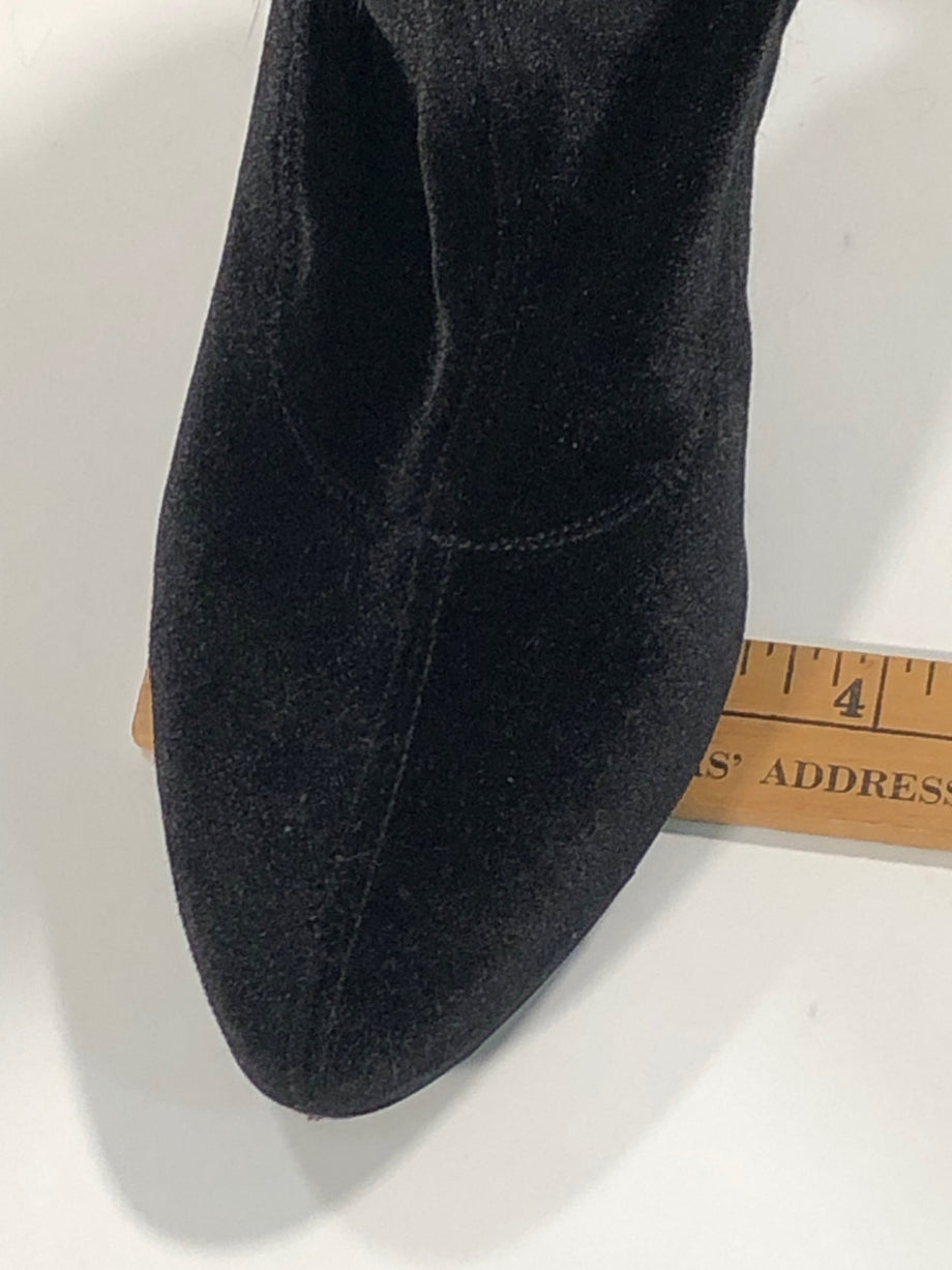 ZANOTTI Size 8 BLACK BOOT HEELS FUR VELVET – New to You, Inc