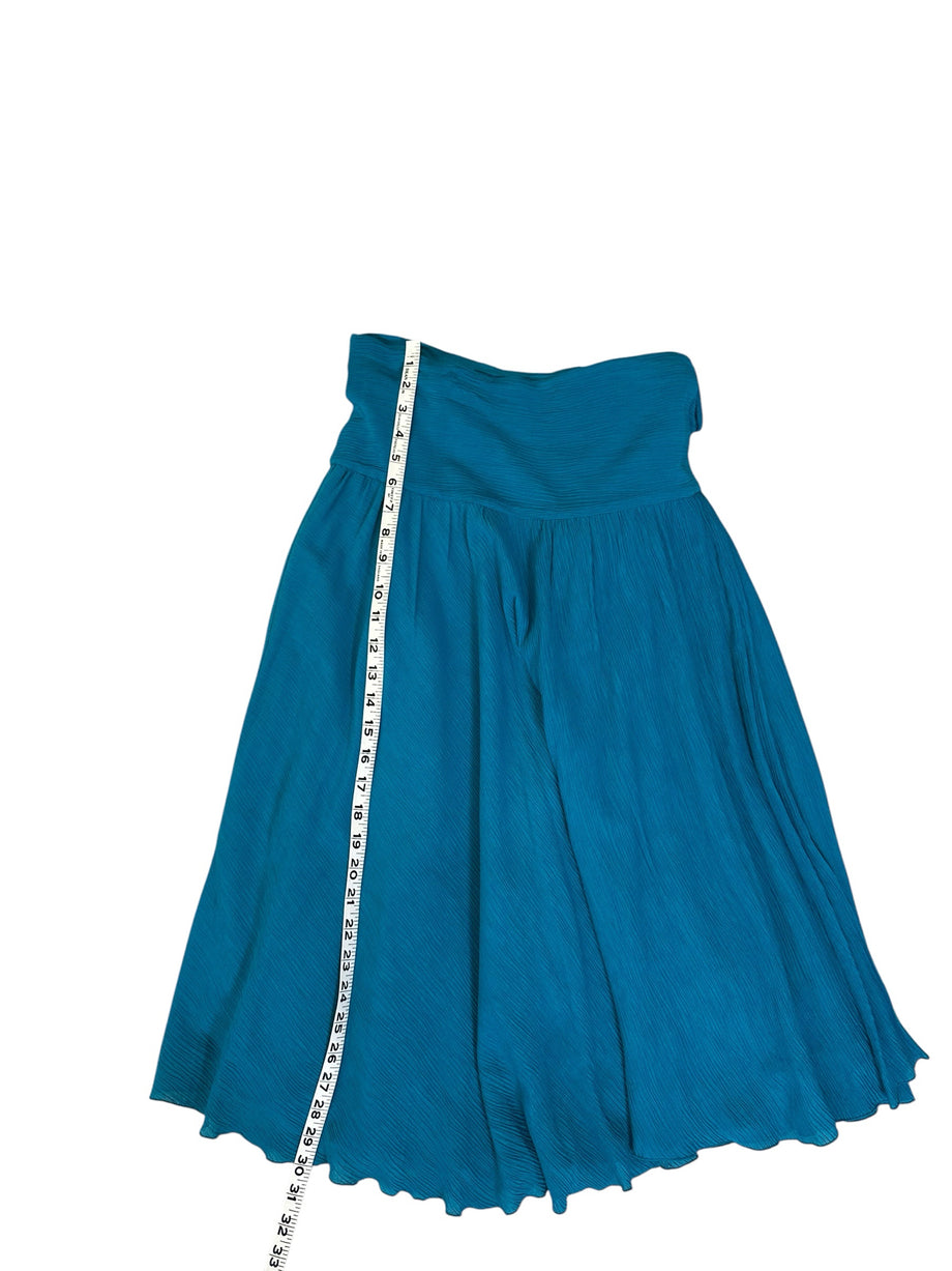 DIANE VON FURSTENBERG Size 10/12 TEAL BLUE WRAP SKIRT VISCOSE