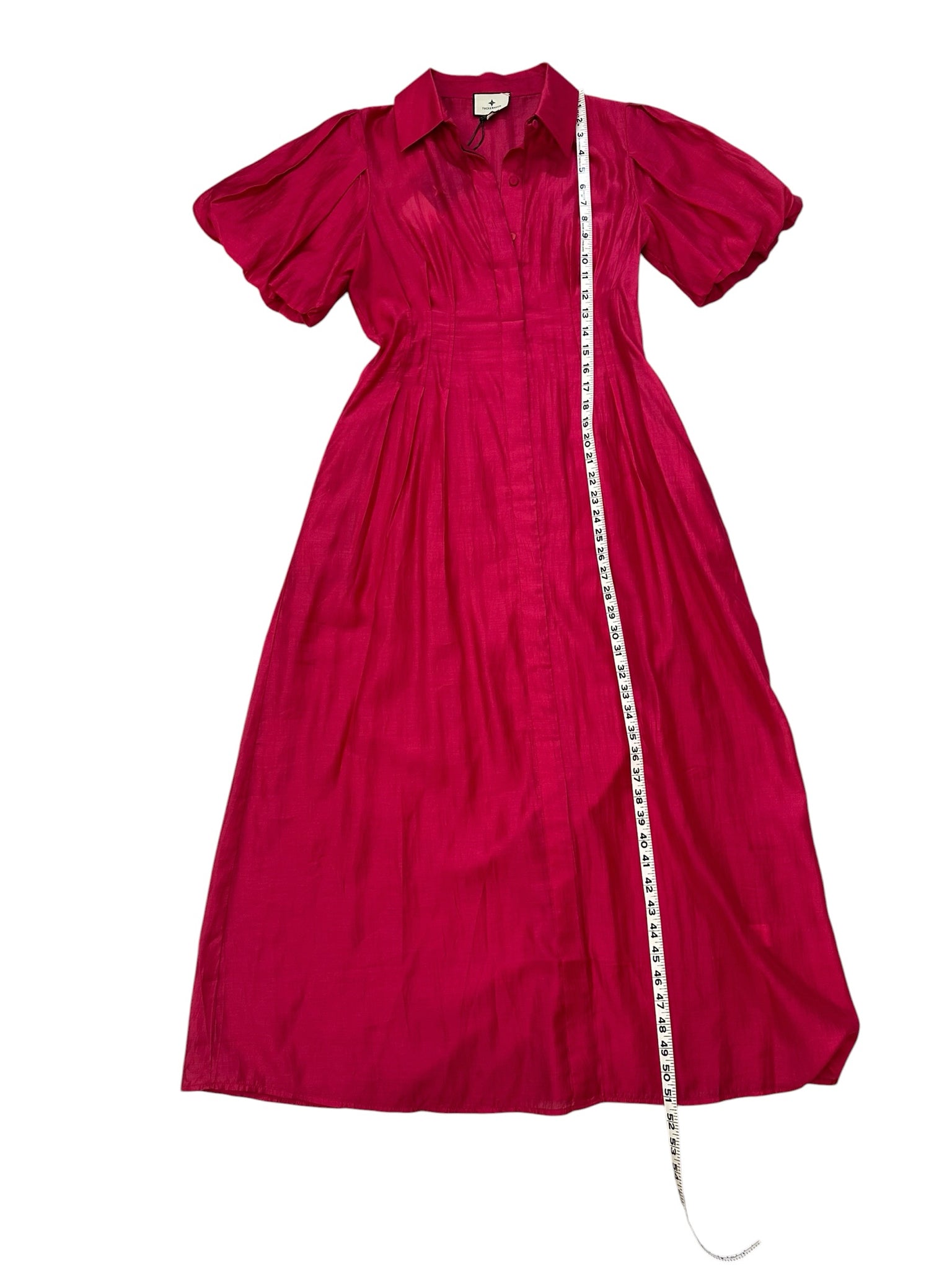 TUCKERNUCK Size S RED DRESS PUFF SLEEVES NWT W/ SLIP